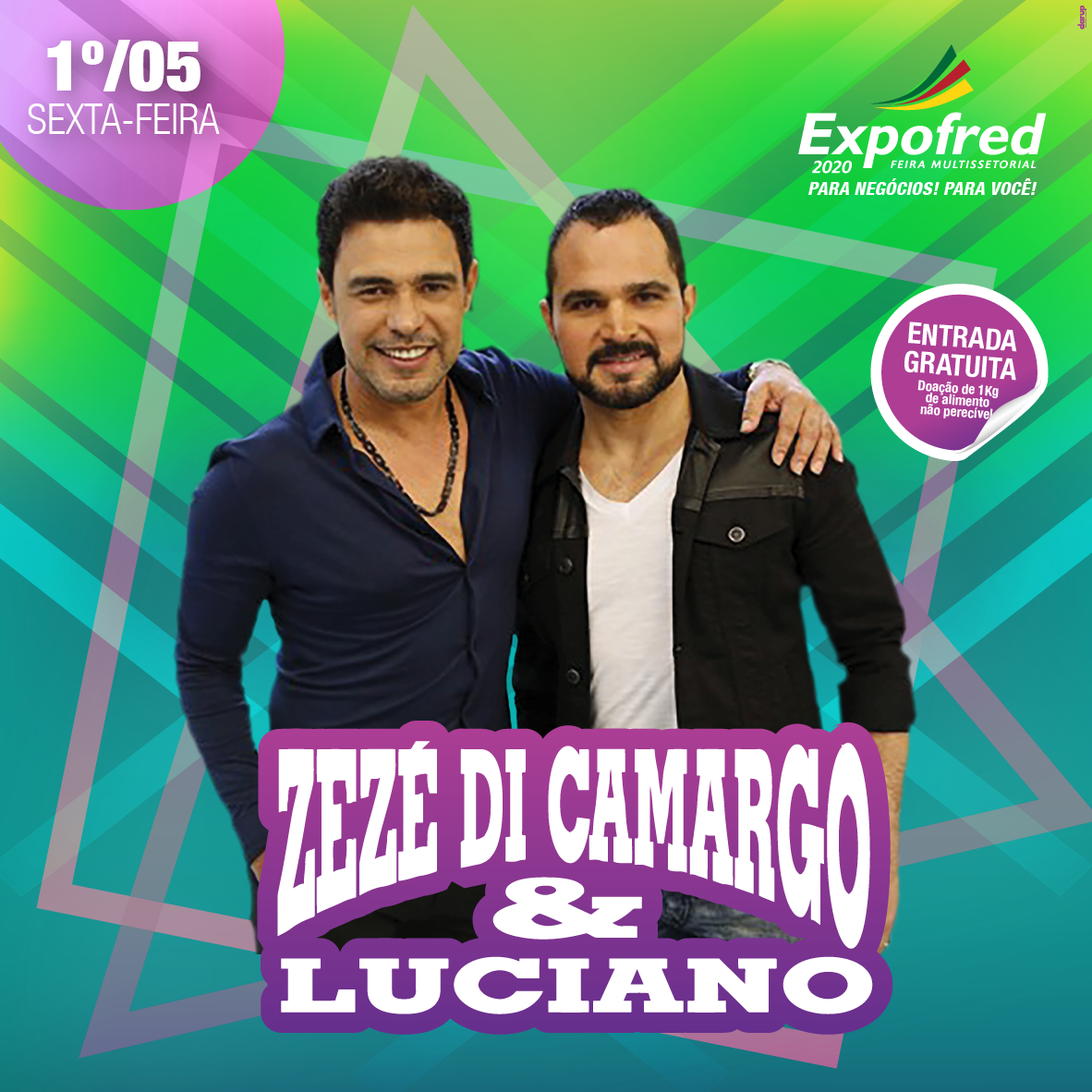 Zezé Di Camargo e Luciano animarão terceira noite da Expofred 2020