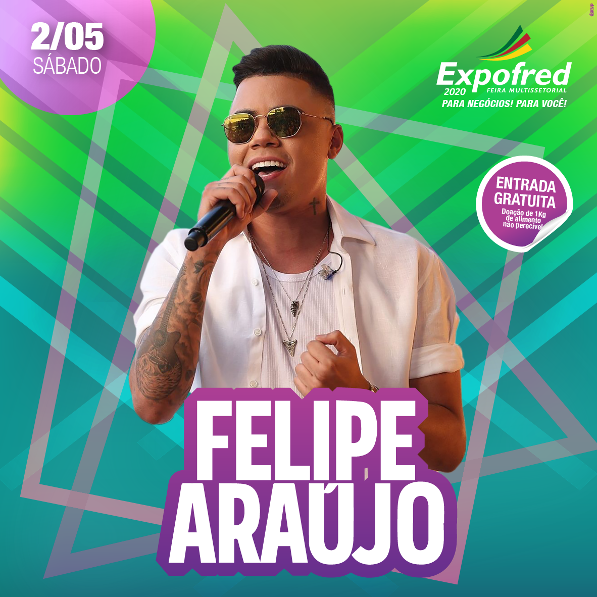 Felipe Araújo traz grandes sucessos para a Arena de Shows da Expofred 2020